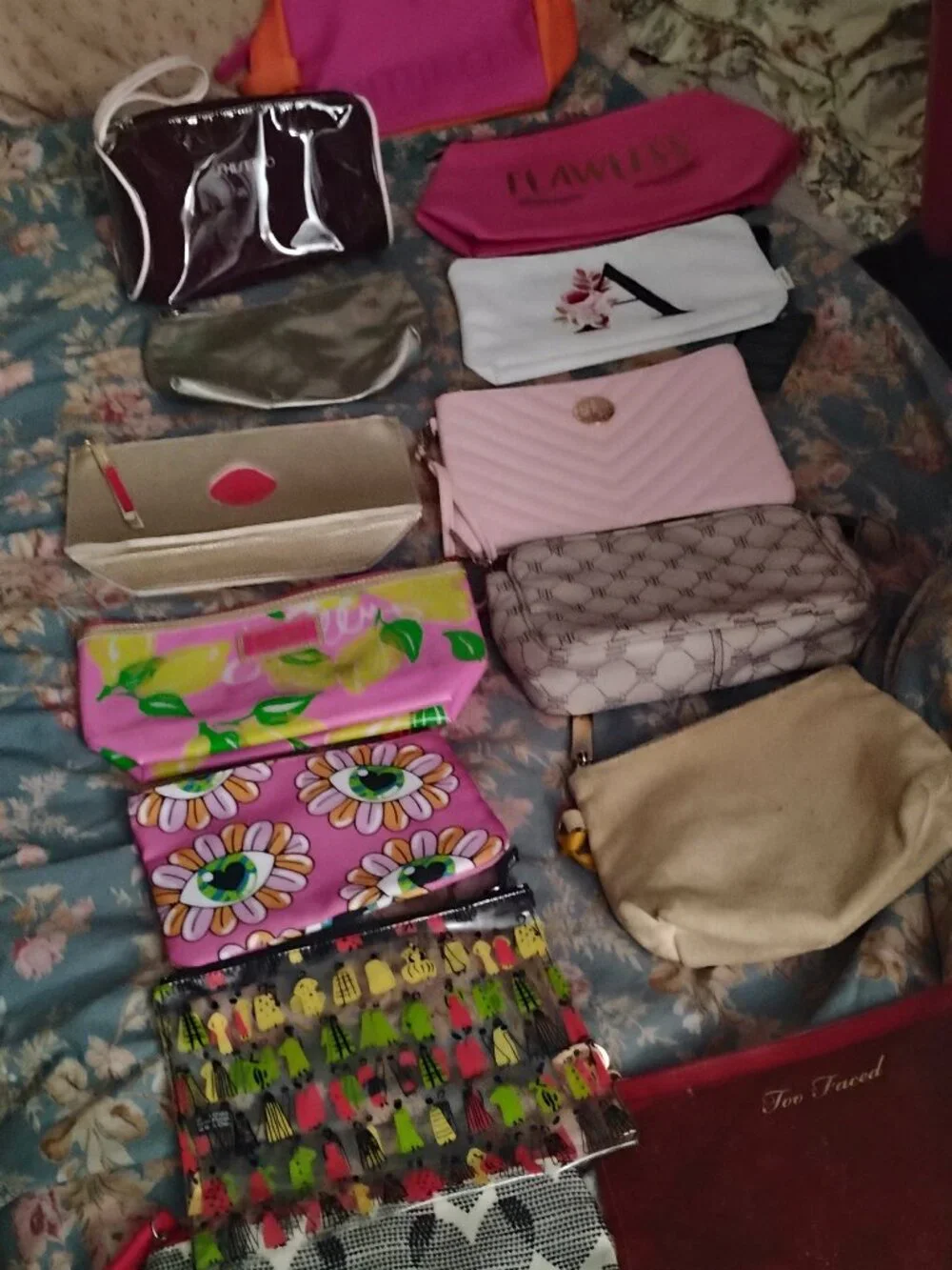 Lot of 14 Assorted Makeup Bags